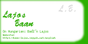 lajos baan business card